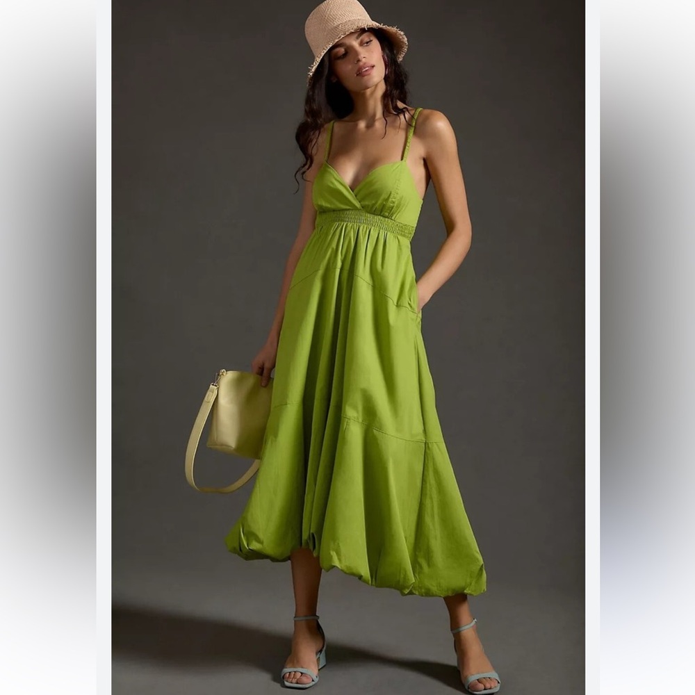 By Anthropologie V-neck Tiered Bubble-Hem Dress